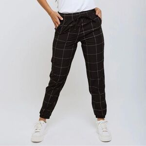 Albion Women's Destination Joggers Windowpane Black XS Petite